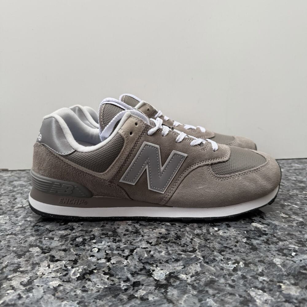 New Balance 574 Light Aluminum Gray Suede Men's Size 12 D ML574EVG